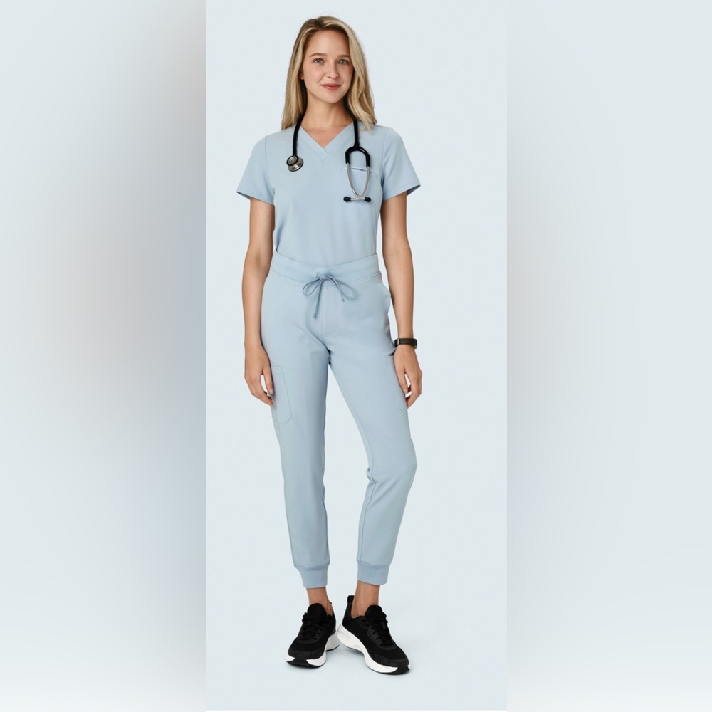 Mandala Powder Blue Scrub Set